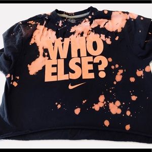 Black destroyed Nike crop top.